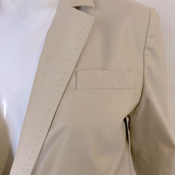 J Crew Tan Blazer Jacket One Button Closure Fully Lined Summer Lightweight Sz 8 - Picture 3 of 10